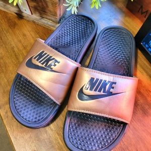 Women's Rose Gold Nike Slide Sandal